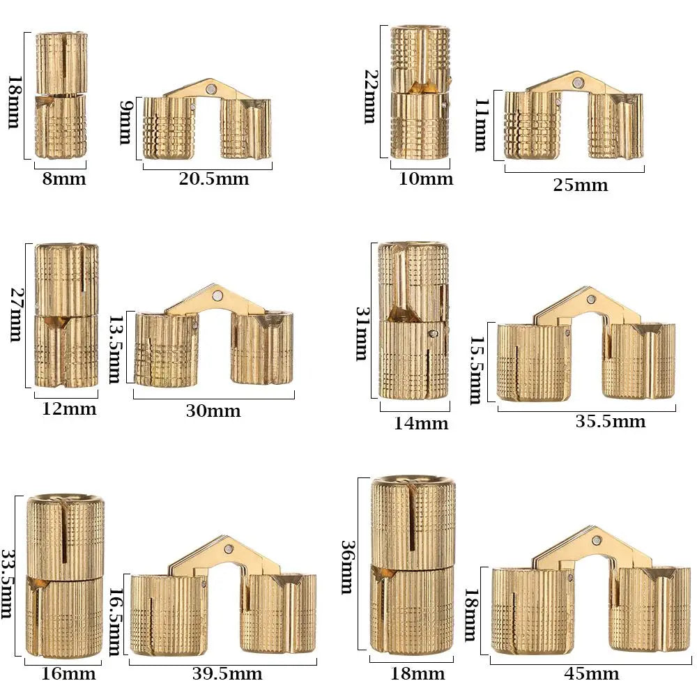 Invisible Cylindrical Brass Hinge | Concealed Cabinet Door Hinge