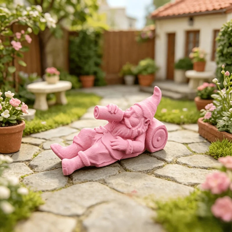 Lazy Drinking Garden Gnome Figurine Whimsical Statue Reclining Gnome with Bottle Ornament for Yard Patio Bonsai Home Decor Gifts Oasis Select