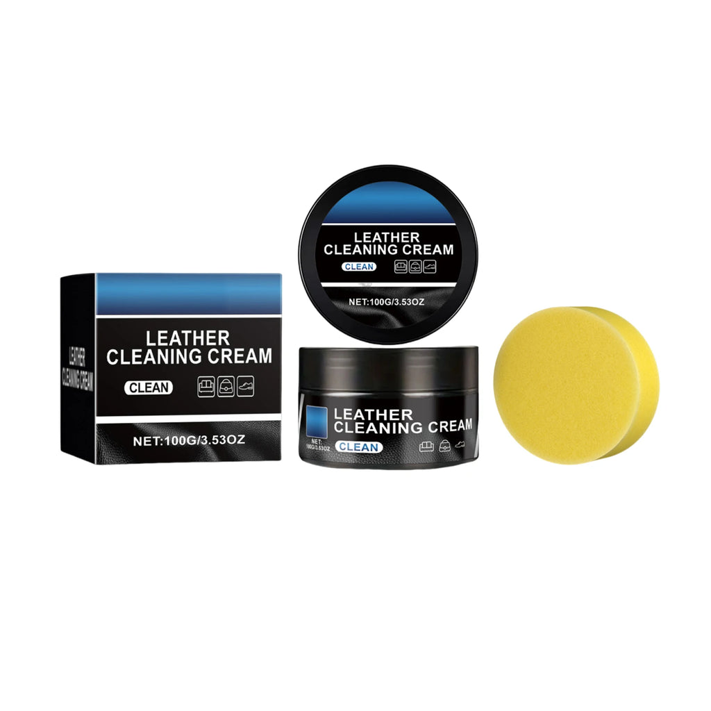 Leather Cleaning Cream for Automotive Interior Remove Dirt Anti Fouling and Waterproof Car Interior Seat Leather Products Oasis Select 100g with sponge