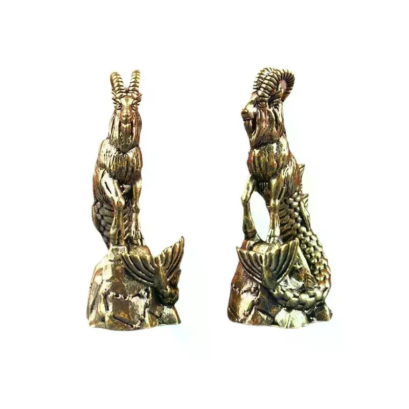 Capricorn Brass Statue Goat Body Fish Tail Zodiac Sign Figurine For Home Office Decor Luck Ornament Oasis Select