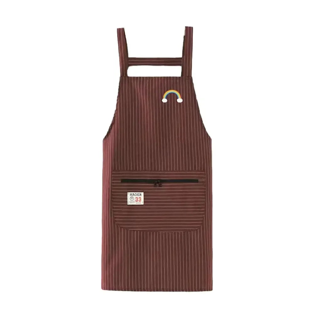 Waterproof Anti-Oil Kitchen Apron with Zipper Pocket | PVC