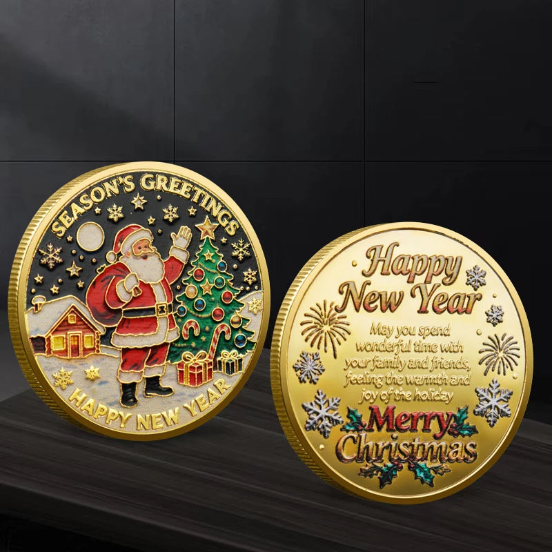 Christmas Santa Claus Collection Commemorative Medal Souvenir Coin Home Decoration Gift Oasis Select A3