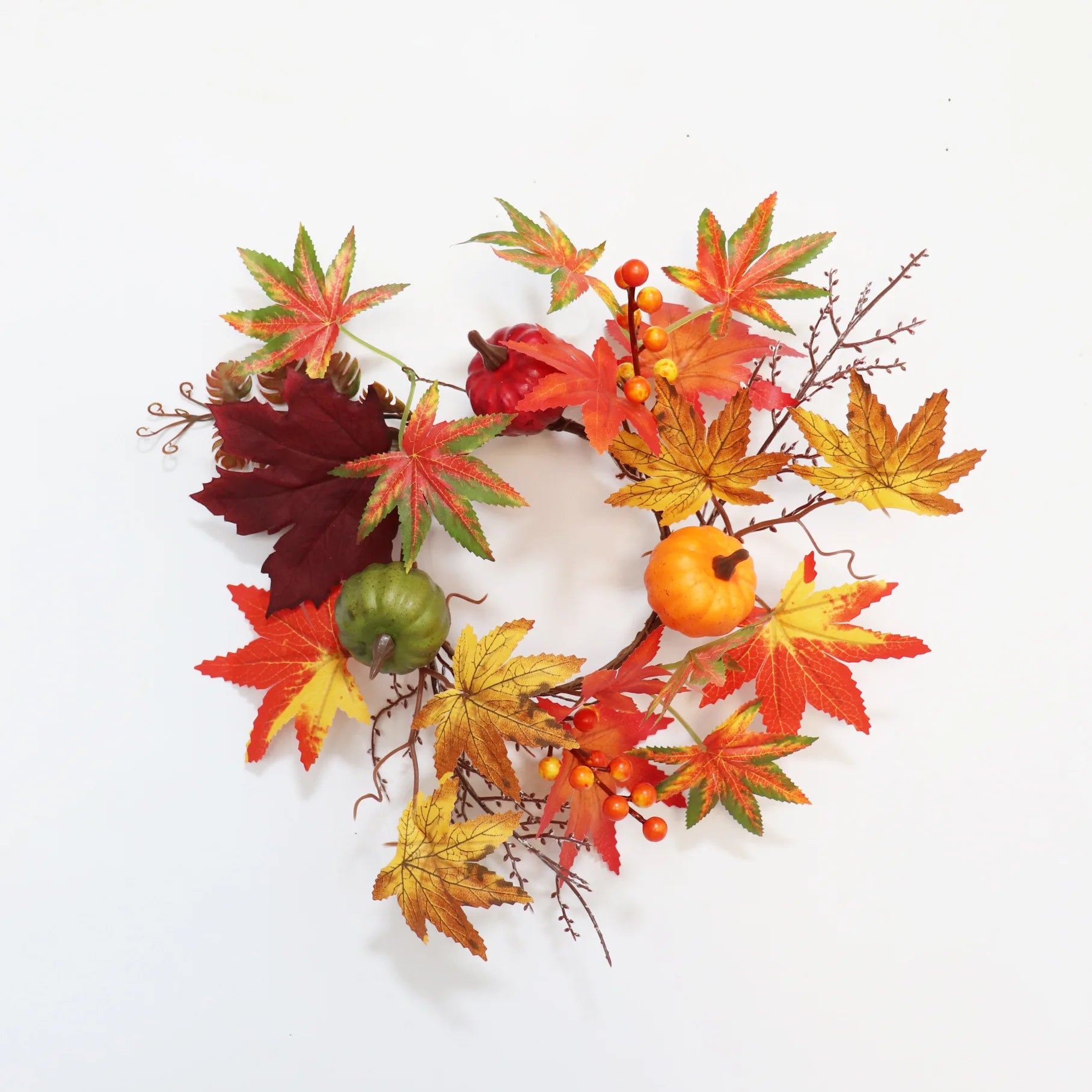 Maples Leaves Candle Wreath Fall Wreath for Window Farmhouse Thanksgiving Day Oasis Select