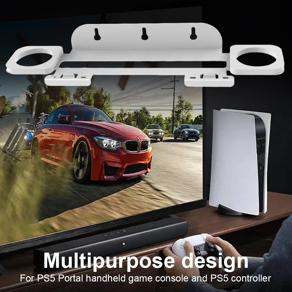 For PS5 Portal Game Console Wall Mount Bracket Gaming Controller Stand Hanging Stand Storage Shelf for PlayStation 5 Controllers Oasis Select