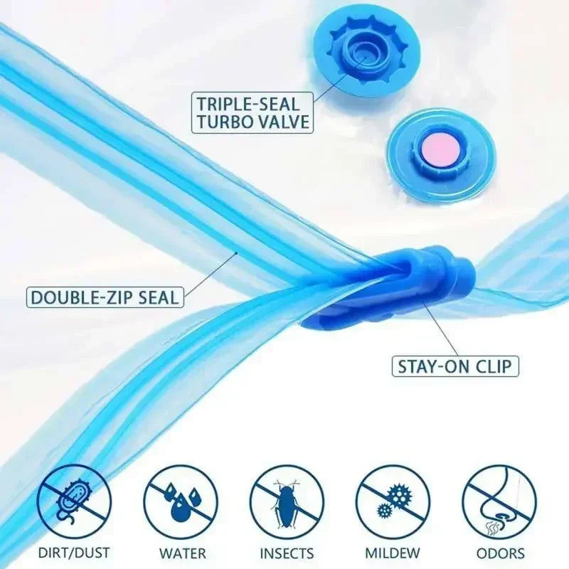 7Sizes Reusable Vacuum Bags or Electric/Hand Pump Vacuum Compression Sealer Bag Mini Vacuum Sealer Machine for Clothes Organizer Oasis Select