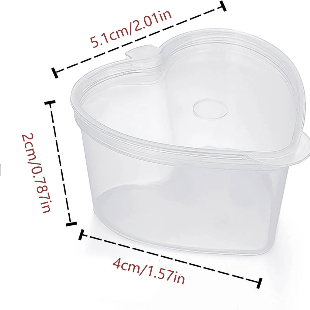 50-Pack Heart Shaped Clear Dessert Cups with Lids – 20ml Dessert Cups Oasis Select