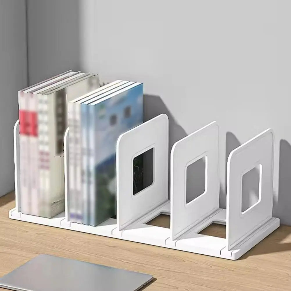 4-Grid Bookend Stand Desk Organizer – Books, CDs & Files
