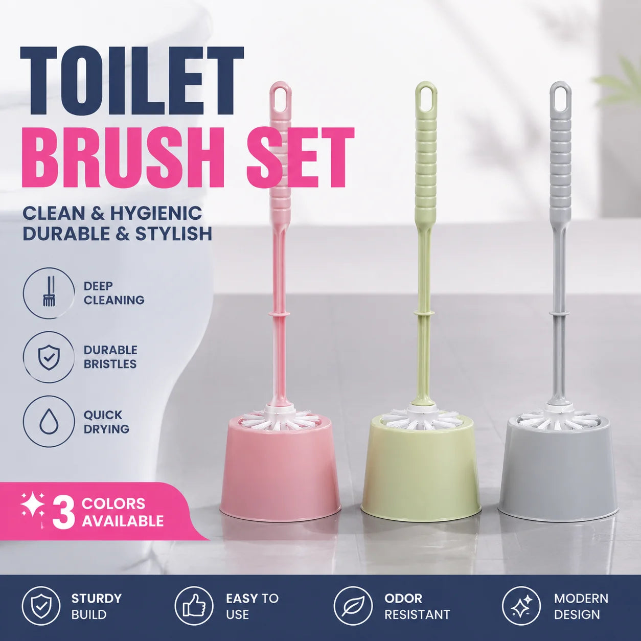 Toilet brush, good for daily life, plastic cleaning, stain removal, long handle toilet cleaning, toilet cleaning brush Oasis Select