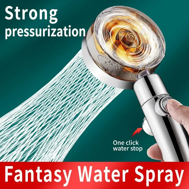 Propeller Shower Head Rainfall High Preassure Water Saving Bathroom Accessary Pressurized Nozzle Universal Adaptation Oasis Select