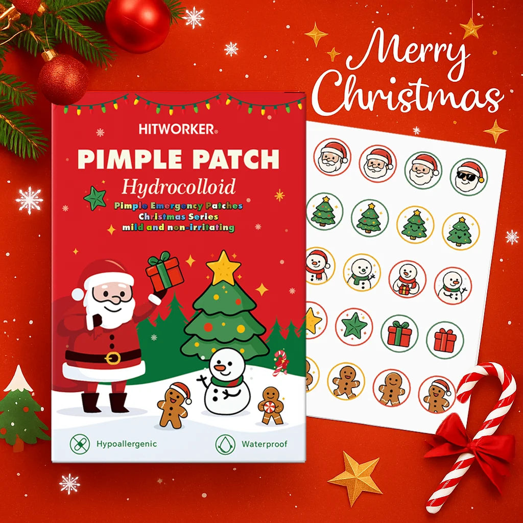 120 Cute Christmas Style Acne Patch - Alcohol Free, Odorless, Ultra Thin Spot Covering, Essential for Christmas Parties Oasis Select