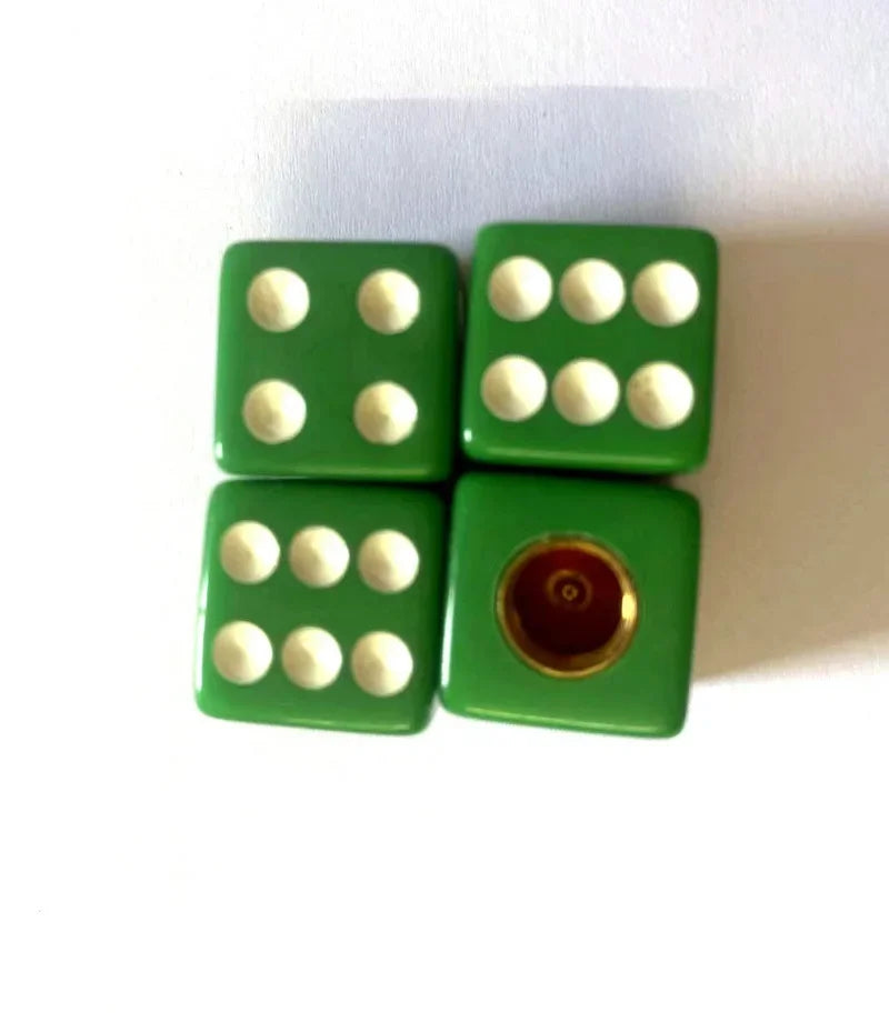 Dice Style Valve Caps Wheel Tire Cover Tyre Valve Plugs Alloy Wheels ABS Tire Wheel Cover For Car Motorcycle Bike Oasis Select Green
