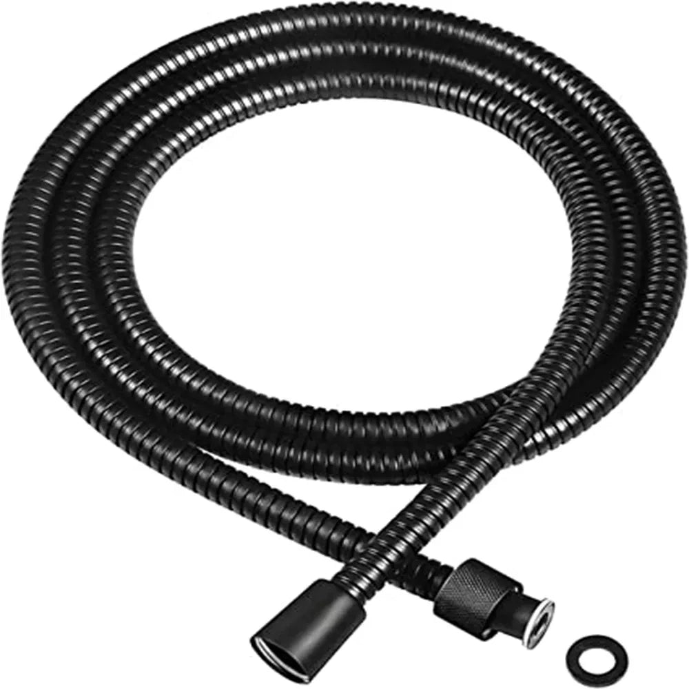 New 1.5/2/3M Black SUS304 Flexible Shower Hose Bathroom Shower Water Hose Extension Plumbing Pipe Pulling Tube Bath Accessories Oasis Select