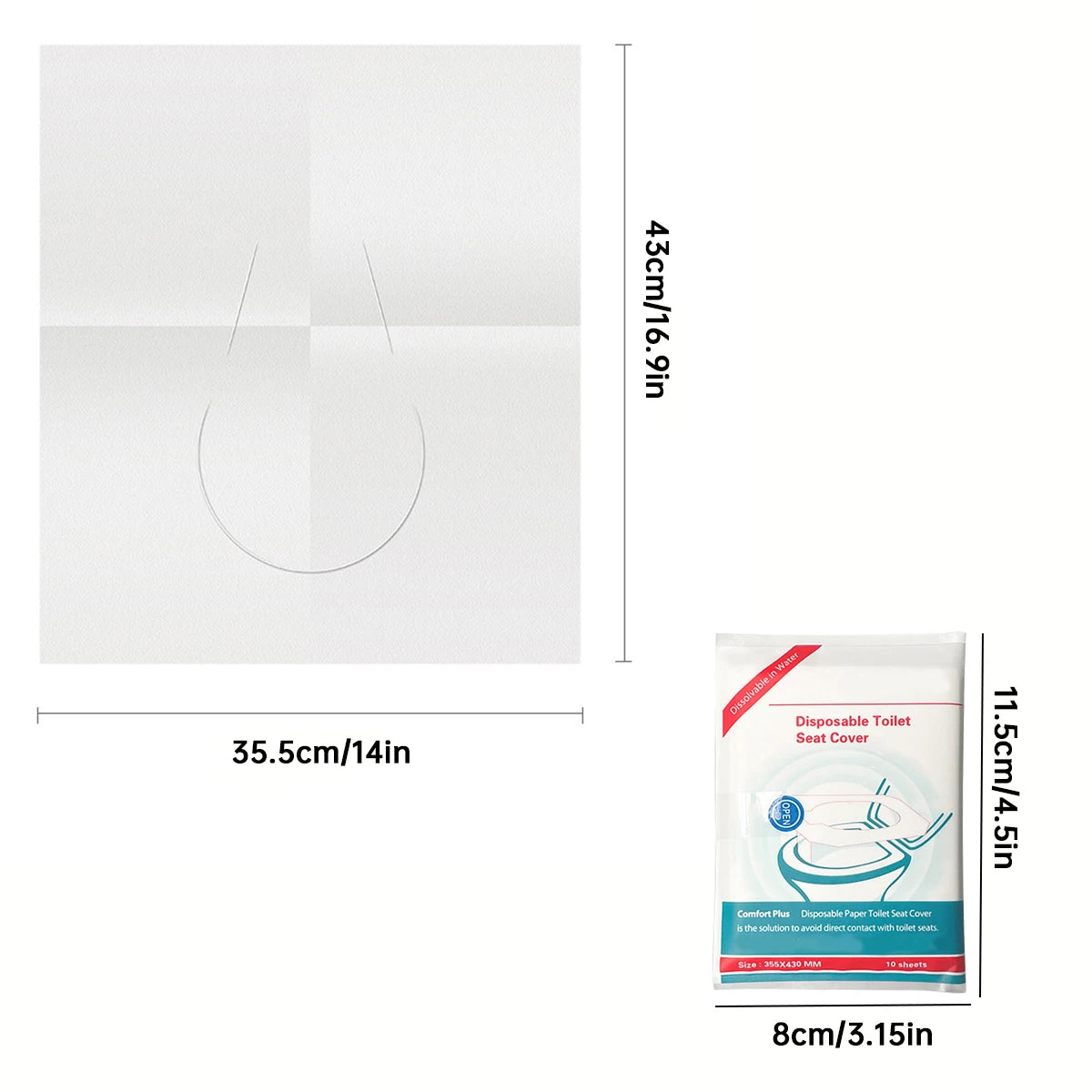 80/50/20pcs Disposable Toilet Seat, Public Restroom, Toilet Paper for Airplane & Camping Splash Proof, Adult Toilet Essentials Oasis Select