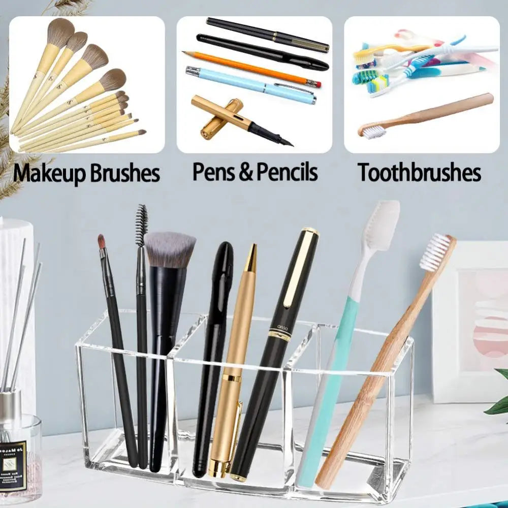 High Quality Clear Makeup Brush Organizer, Acrylic Cosmetics Brushes Storage Holders, Cute Pen and Pencil Holder for Desk Oasis Select