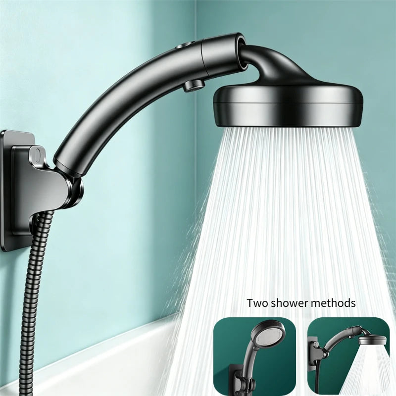 1pc Dual Modes Shower Head With Stop Button Booster Shower Head Handheld Rainfall Showerhead Faucet Bathroom Accessories Oasis Select