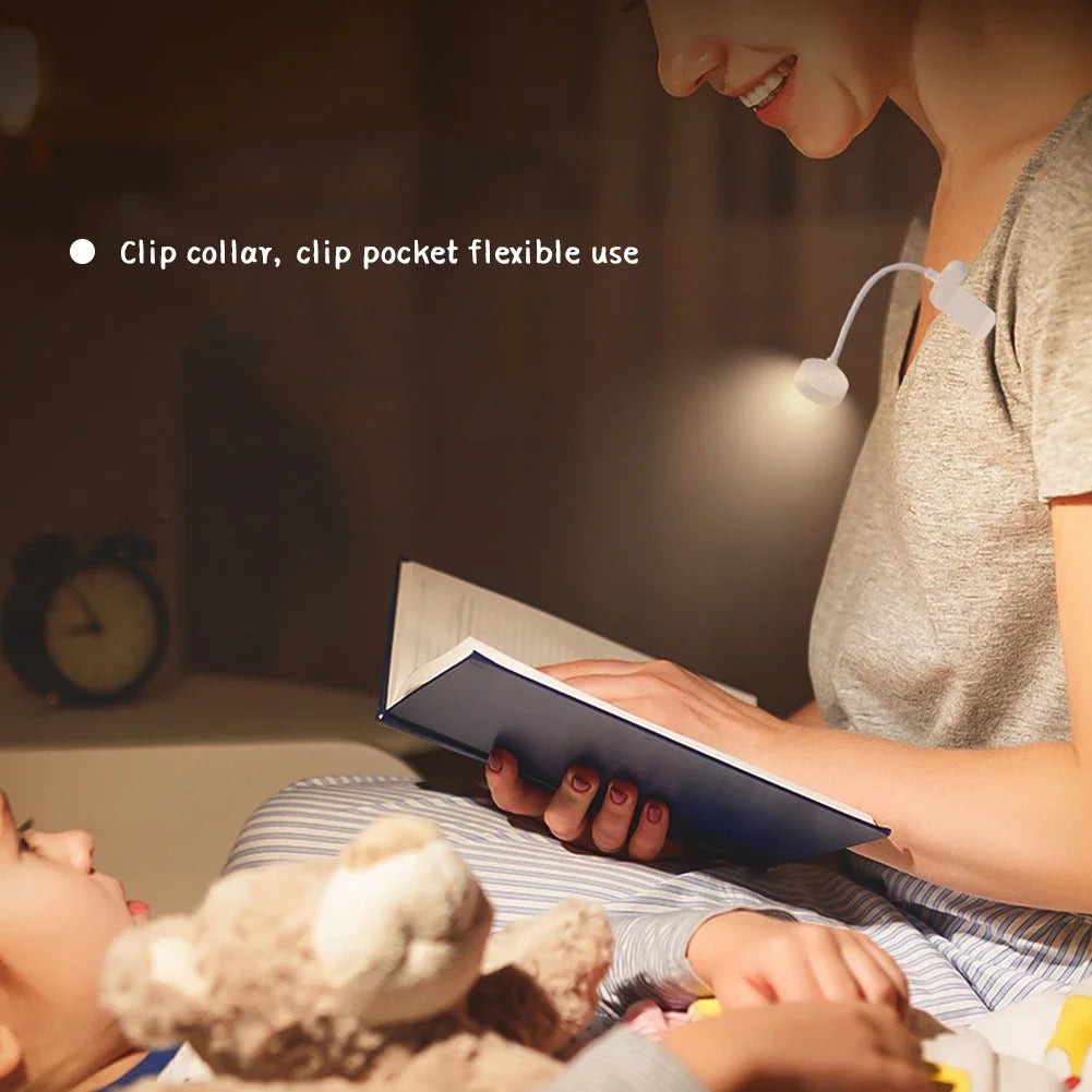 Mini Clip LED Book Lamp Battery Powered Table Lamp Eye Protection 3 Colors Night Light Portable Bedside Student Reading Lamp Oasis Select