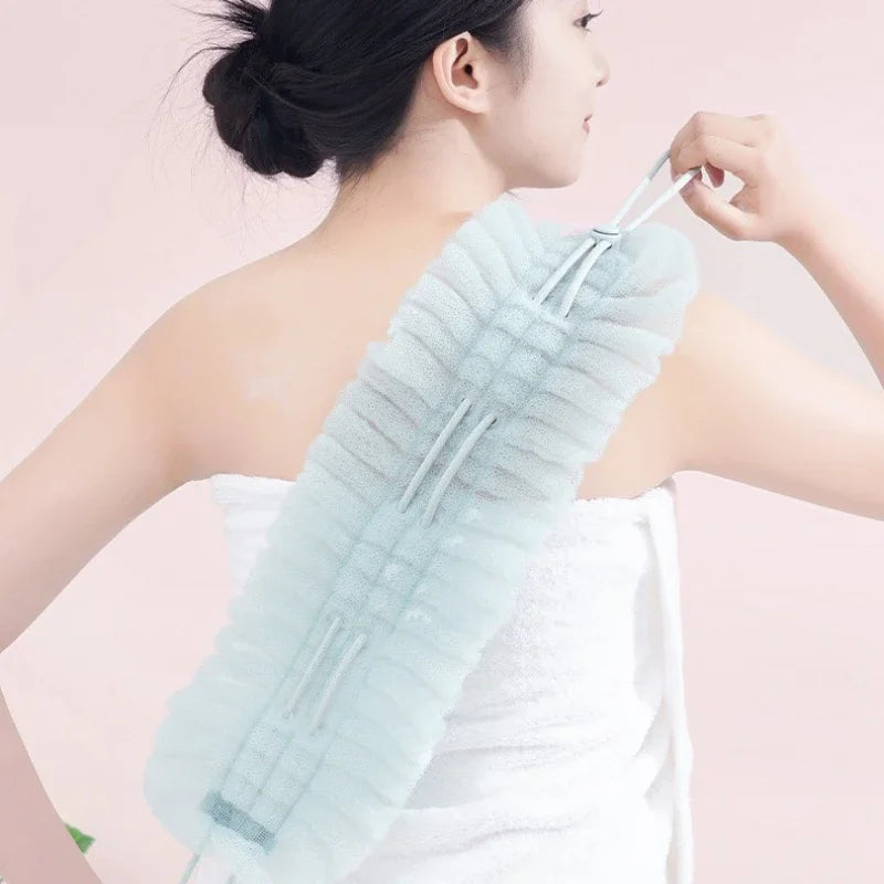 Dual Rubbing Tools Purpose Body Cleansing Accessory Stretchable Bath Scrub Strip Skin Exfoliating Washer Comfortable Back Oasis Select
