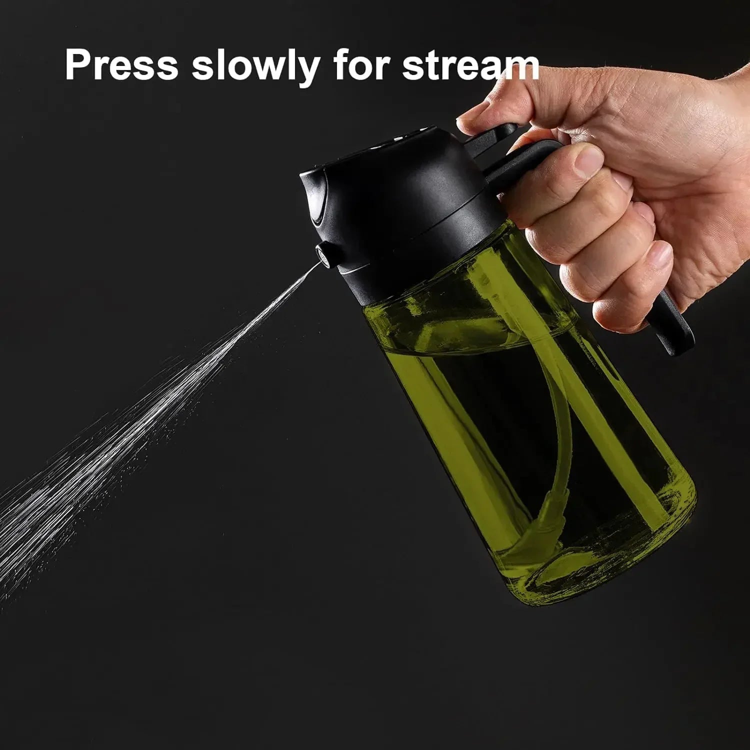 2-in-1 Dark Glass Oil Sprayer Olive Oil Dispenser Black Lightproof Oil Sprayer for Cooking Salads and Barbecues Barbecue Tools Oasis Select