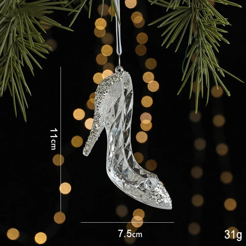 Acrylic Christmas Crystal Pendant – Angel & Snowflake Ornament