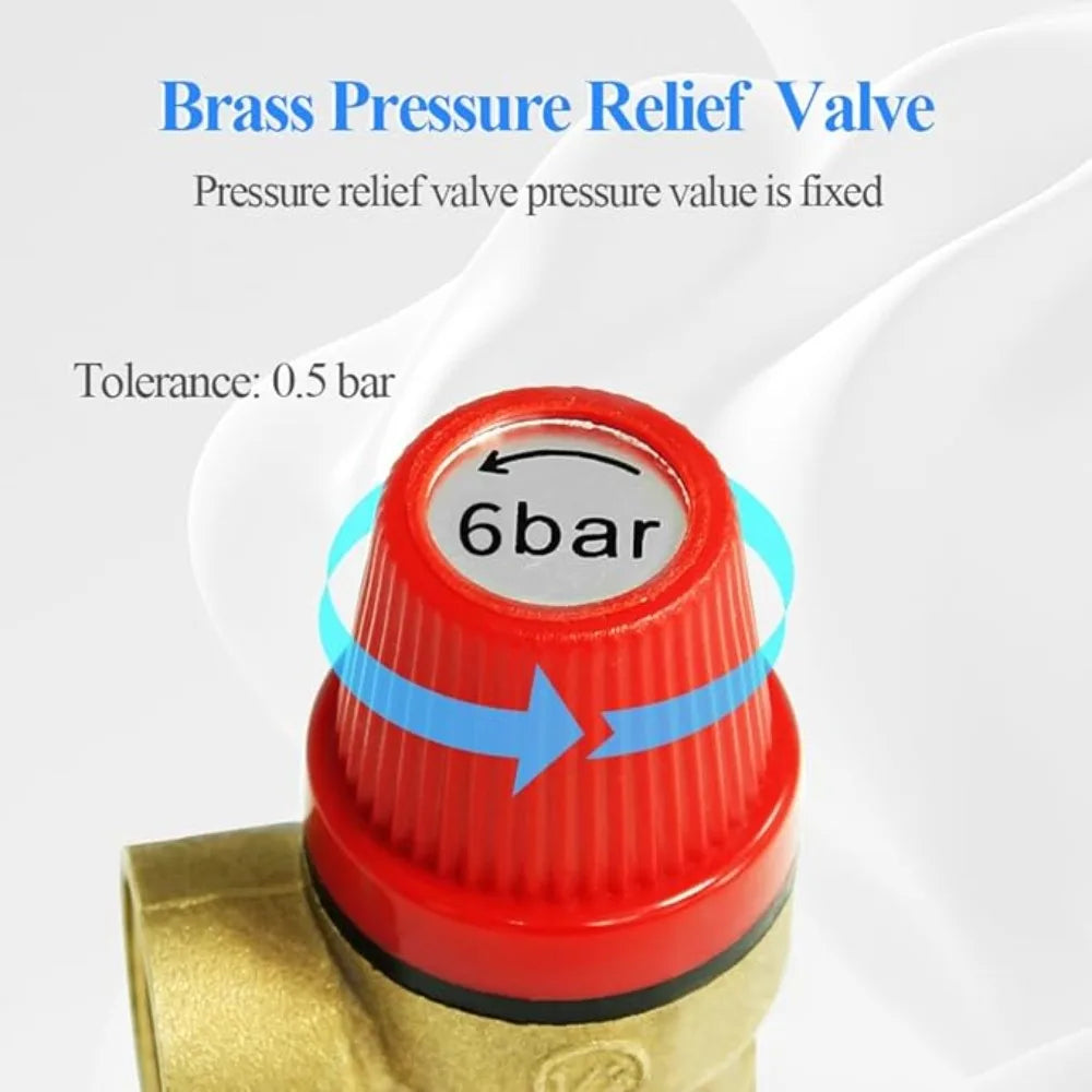 1pcs Brass Safety Valve Drain Relief Switch For Solar Water Heater Inner & Outer Wire Brass Safety Valve 1/2" 3/4" Oasis Select
