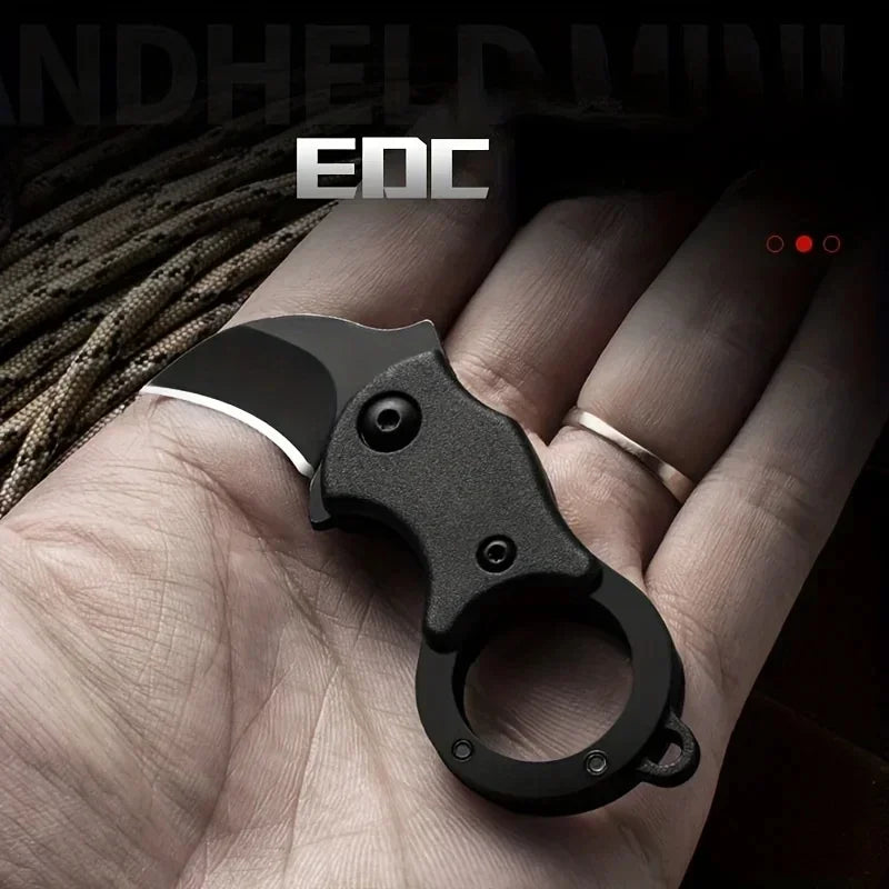 Camping small mini portable knife EDC keychain pocket stainless steel peeler fixed blade multifunctional tool with chain Oasis Select