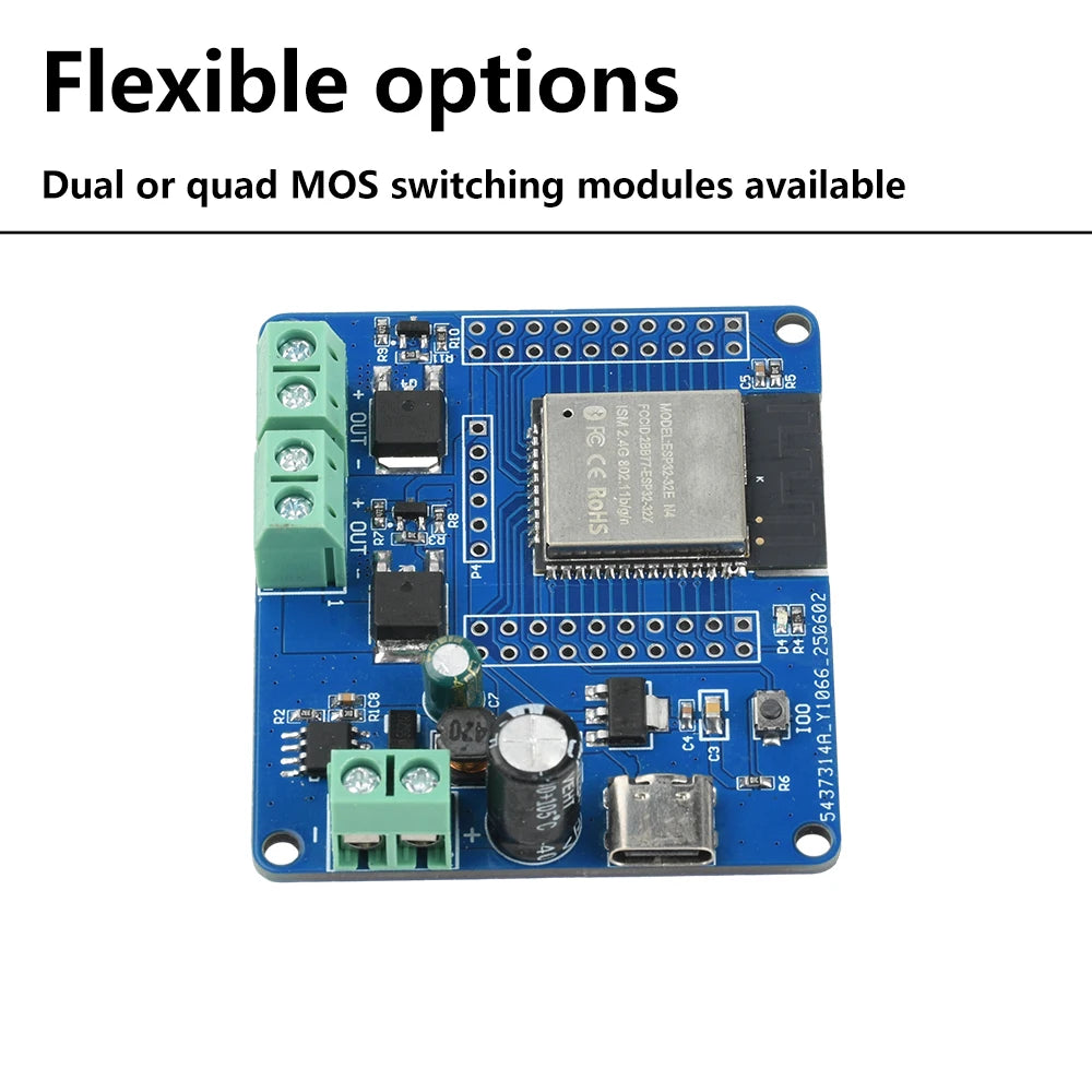 2/4 Way MOS Switch Module Onboard ESP32-32E Module WIFI Bluetooth Development Board Type-C DC 5-60V ESP32 32E Oasis Select