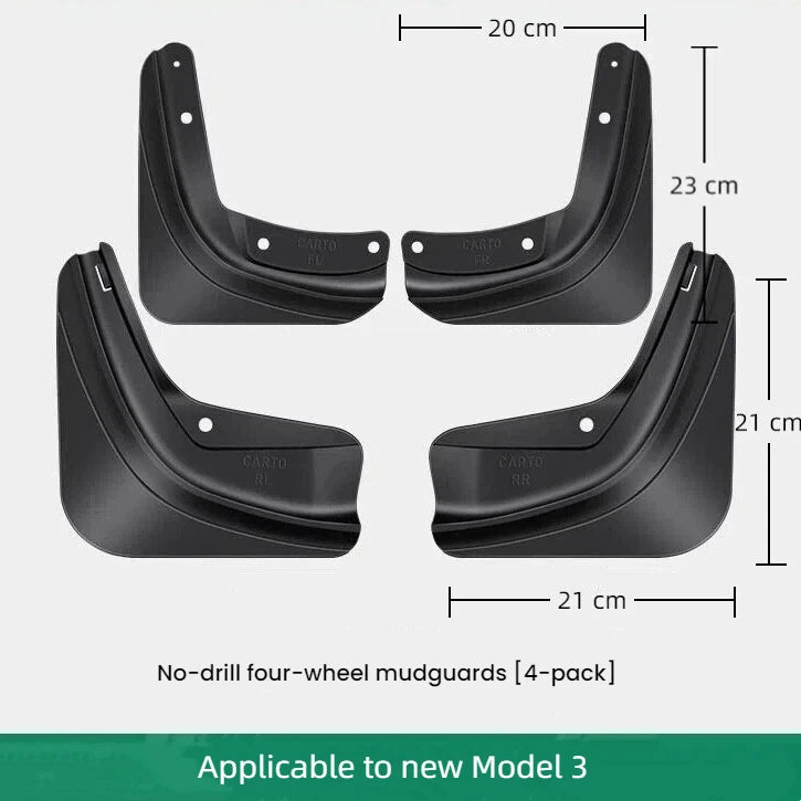 Mud Flaps for Model Y Model 3 Model YL Stay Clean Protect Paint Grade All Weather Splash Guards No Drilling Required Oasis Select Model 3 2024-2026