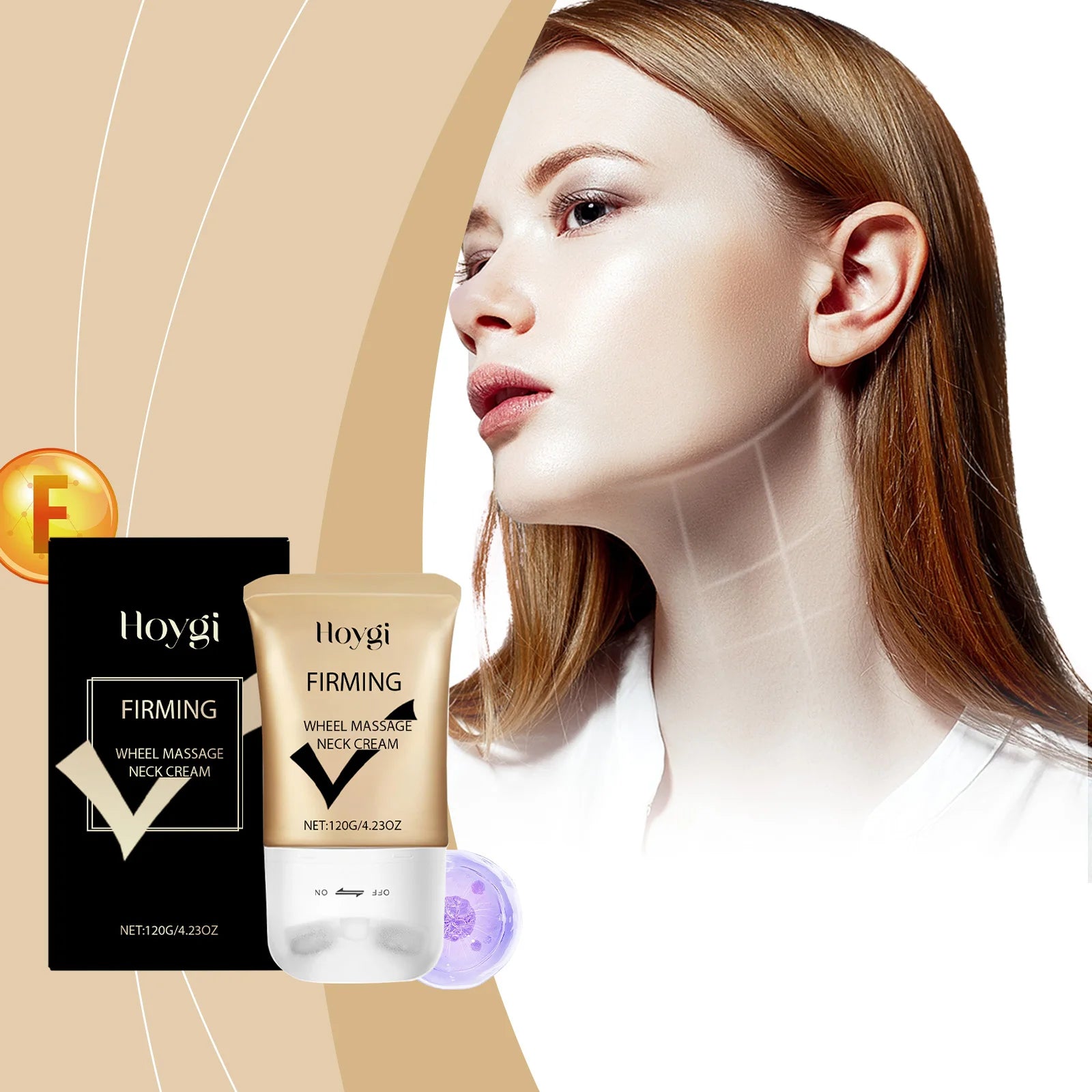 Hoygi Neck Firming Roller Cream – Lift, Hydrate & Anti-Aging