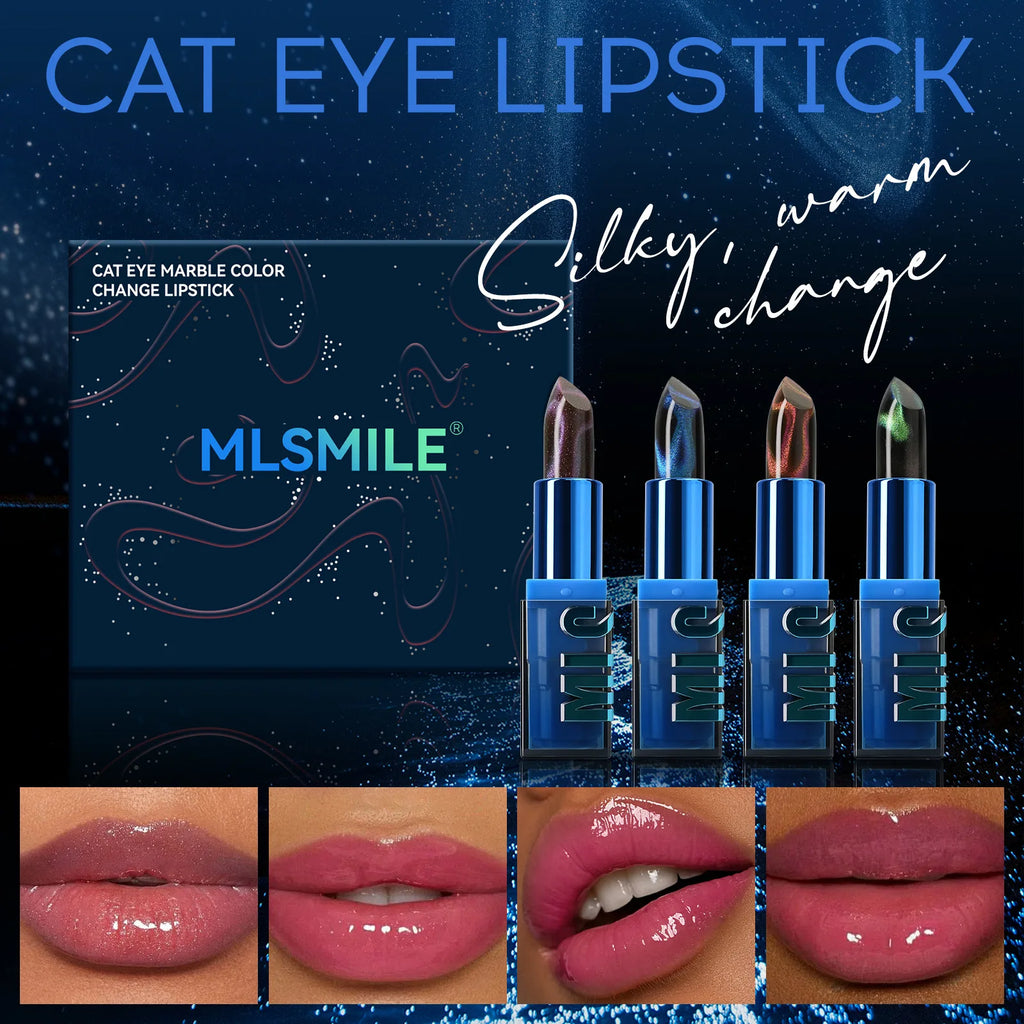 MLSMILE 4-Pc Color Changing Cat Eye Glitter Lipstick Set
