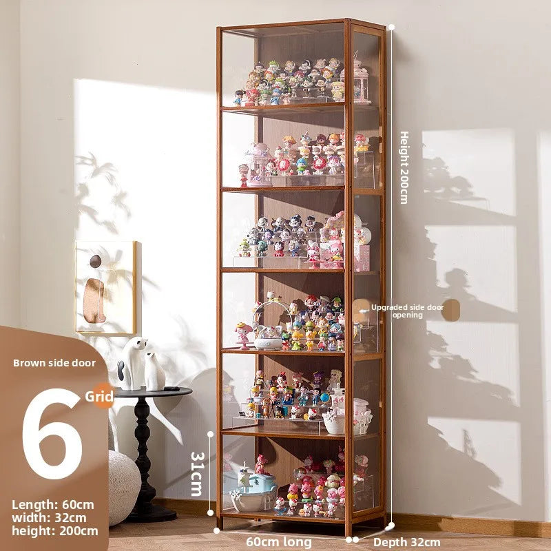 Figure cabinet Glass display cabinet Steel dustproof transparent model Storage cabinet Pain cabinet Toy locker Display bookcase Oasis Select Six doors 60 long