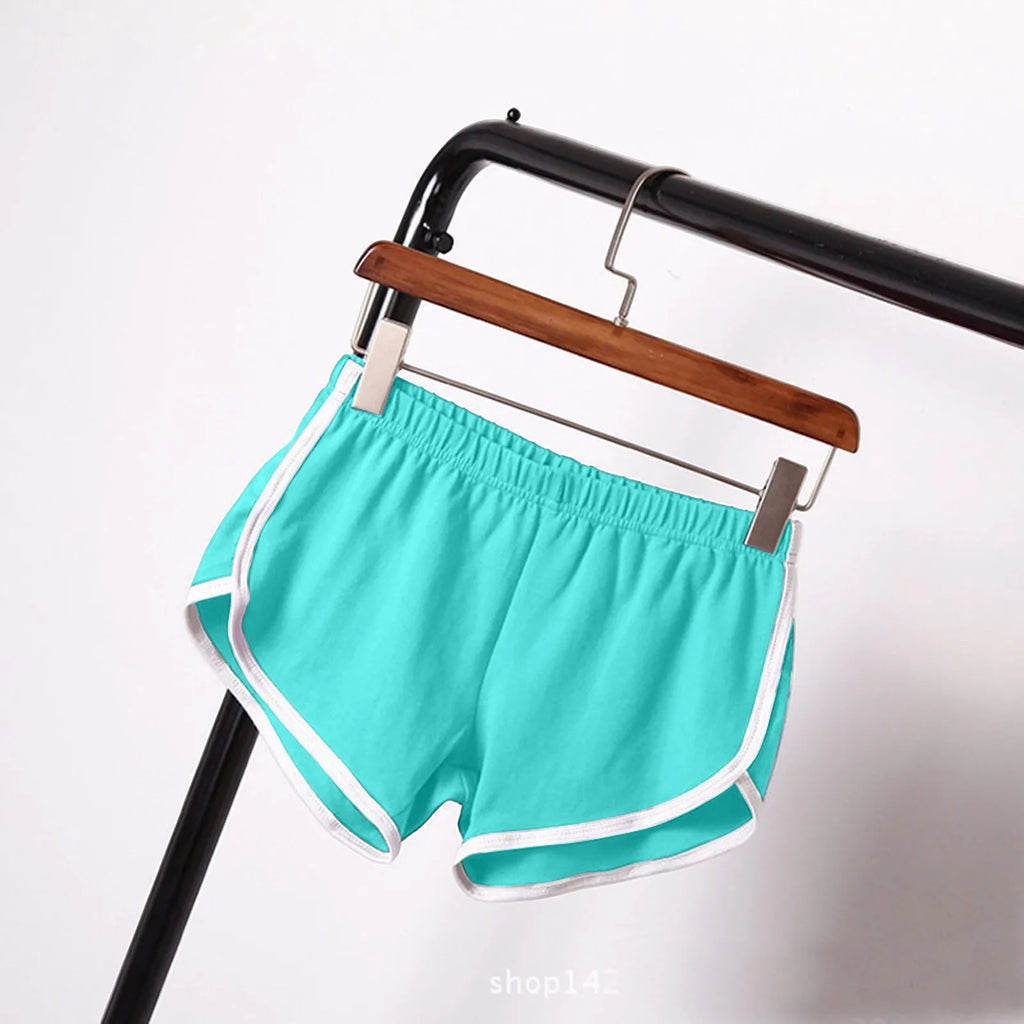 Sports Shorts Women Summer New Candy Color Anti Emptied Skinny Shorts Casual Lady Elastic Waist Beach Correndo Short Pants Oasis Select Sky Blue S