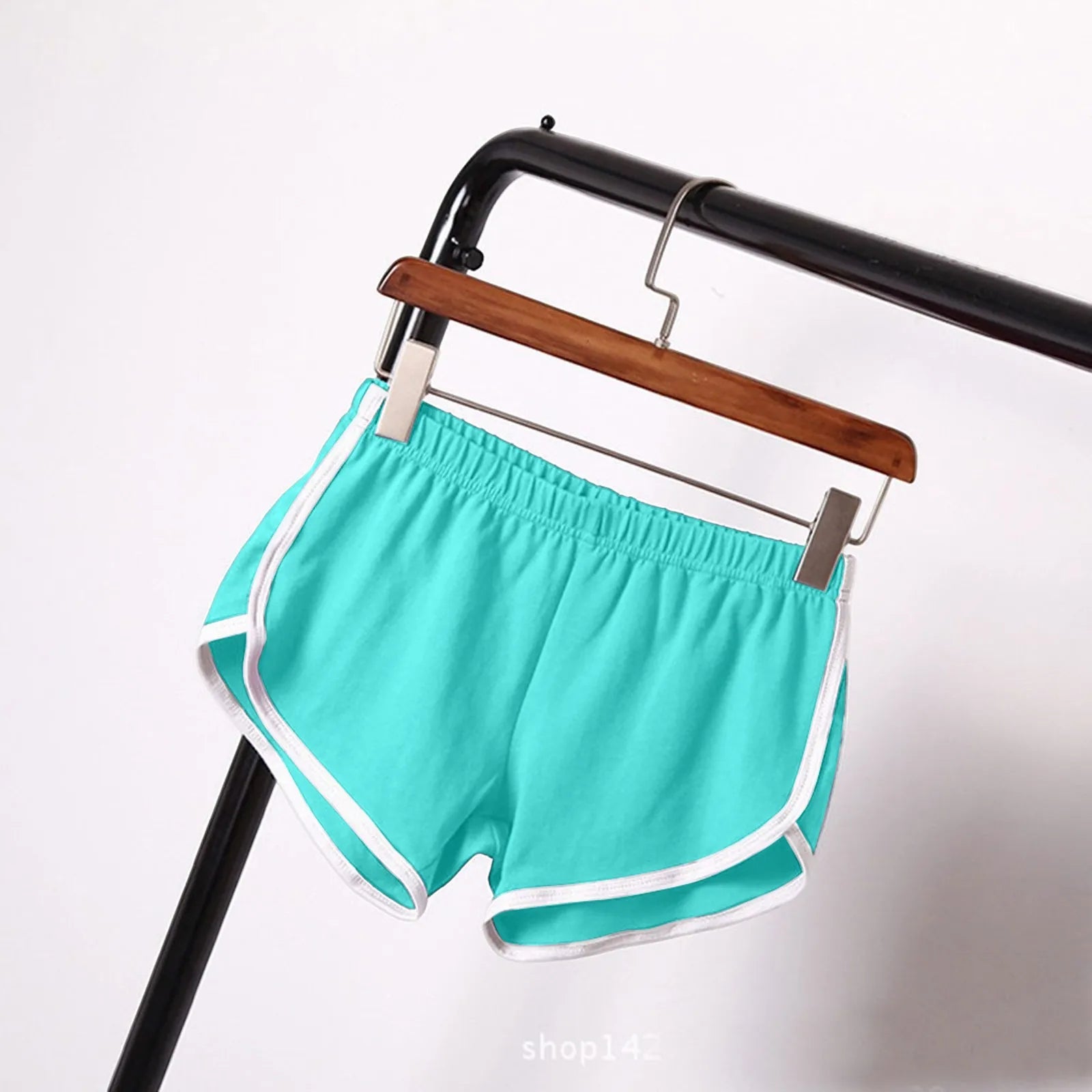 Sports Shorts Women Summer New Candy Color Anti Emptied Skinny Shorts Casual Lady Elastic Waist Beach Correndo Short Pants Oasis Select Sky Blue S