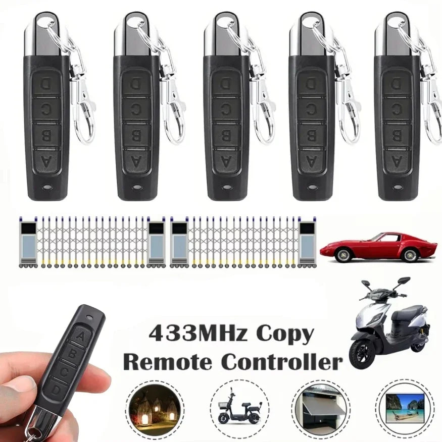 1/10PCS 433MHZ 433.92mhz Remote Control Garage Gate Door Opener Remote Control Duplicator Clone Learning Rolling Code Car Key Oasis Select