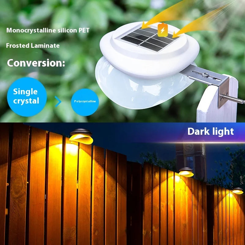 Fence Solar Lamp, Household Garden, Outdoor Courtyard Fence, Wall Decoration, LED Outdoor Wall Lamp Oasis Select Blackshellwhitelight