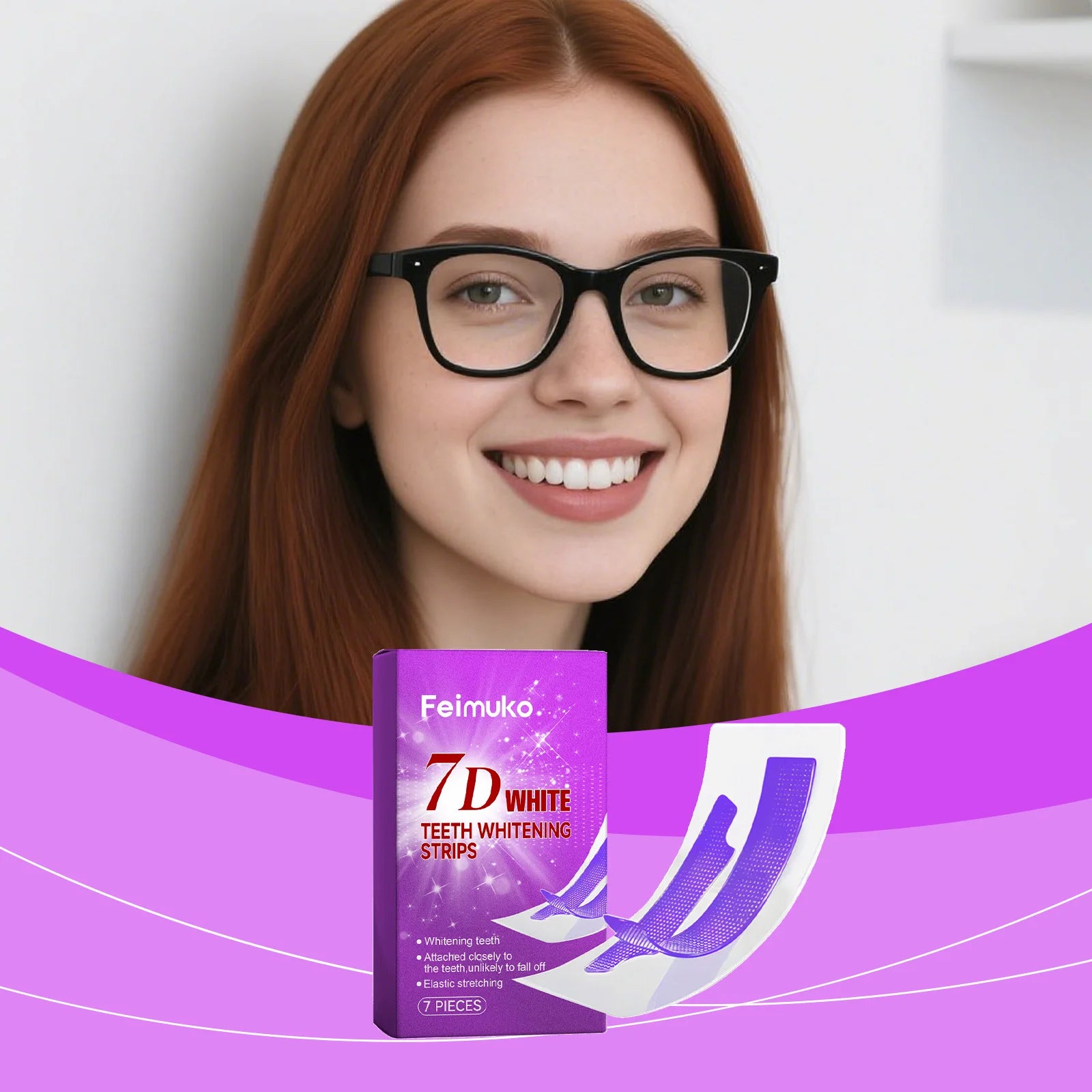 FEIMUKO 7D Teeth Whitening Strips – Sensitive Teeth, 7pc Teeth Whitening Strips Oasis Select