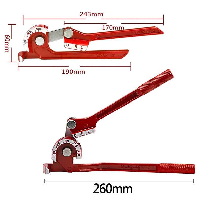 New Bender 1/4" 5/16" 3/8" Brake Pipe Rolling Brass Copper Tube Pipe Manual Bending Tool Type Fuel Brake Pipe Bender Hand Tool Oasis Select