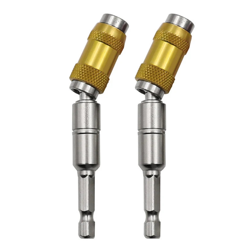 1/4"Hex Magnetic Pivoting Drill Bit Quick Change Drive Guide Drill Pivoting Bit Holder for Tight Spaces Magnetic Bit Tip Holder Oasis Select Yellow-2pcs