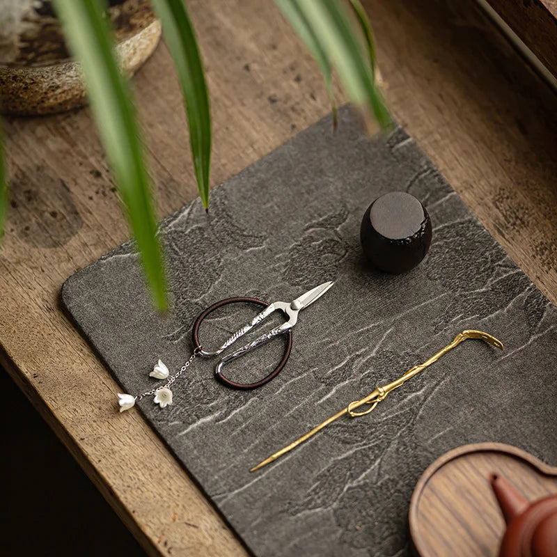 Jacquard Dry Tea Mat Waterproof Tea Mat Kung Fu Tea Set Accessories Fabric Heat-resistant Tea Table Mat Chinese Zen Table Oasis Select