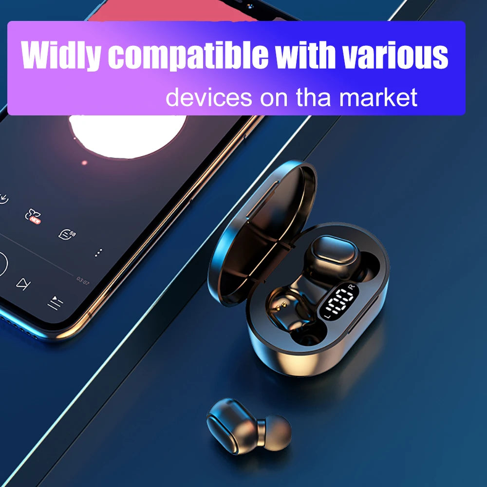 E7S TWS Wireless Headphones Bluetooth Earphone Control Sport Headset Waterproof Microphone Music Earphone Work On All Smartphone Oasis Select