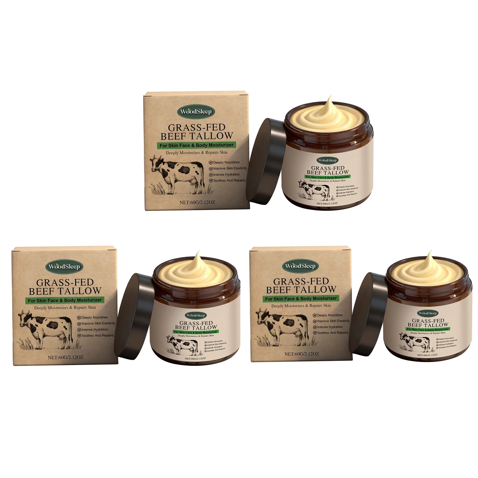 WOODSLEEP Tallow Balm – Natural Whipped Face & Body Cream