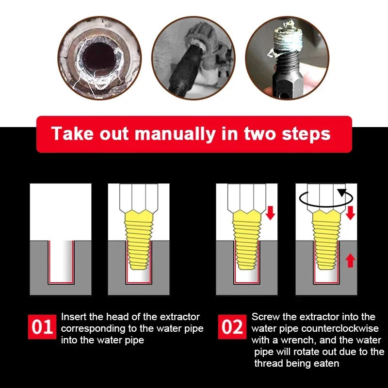 Zimir Double Head Screw Extractor Set – Bolt & Pipe Remover Screw Extractor Set Oasis Select