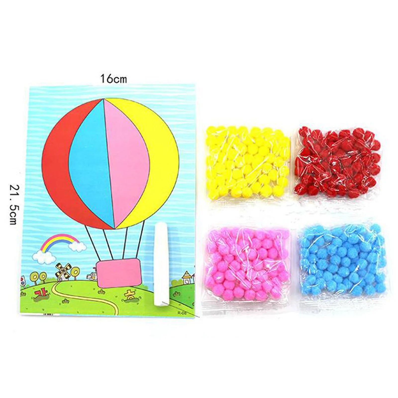 2 Pcs/Set Kids Plush Ball Painting Stickers Creative DIY Handmade Material Educational Toys Children Cartoon Puzzles Crafts Toy Oasis Select
