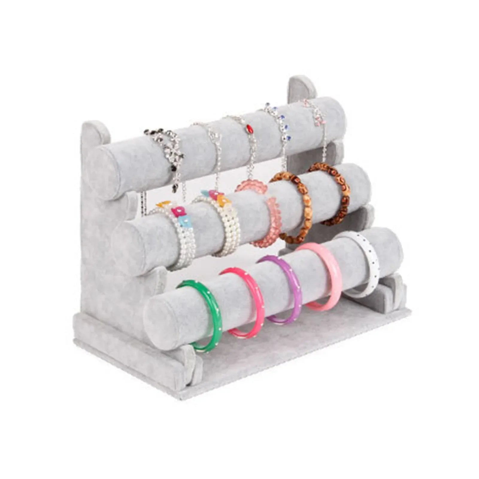 3-Tier Velvet Bracelet & Watch Jewelry Organizer Stand Rack Jewelry Organizer Stand Oasis Select