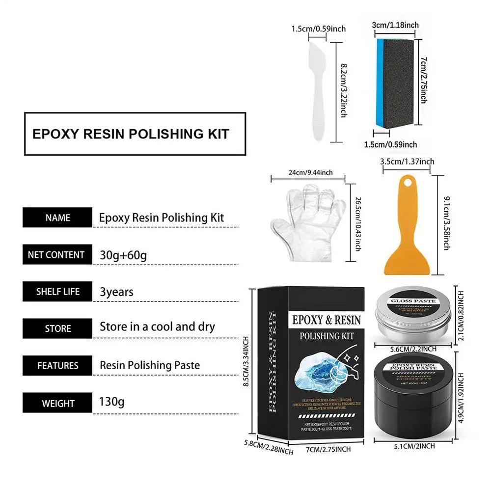 Epoxy Polishing Kit Luster Restoration Cream Epoxy Scratch Polishing Compound for Homeowners Beginners Art Projects Table Oasis Select Kit