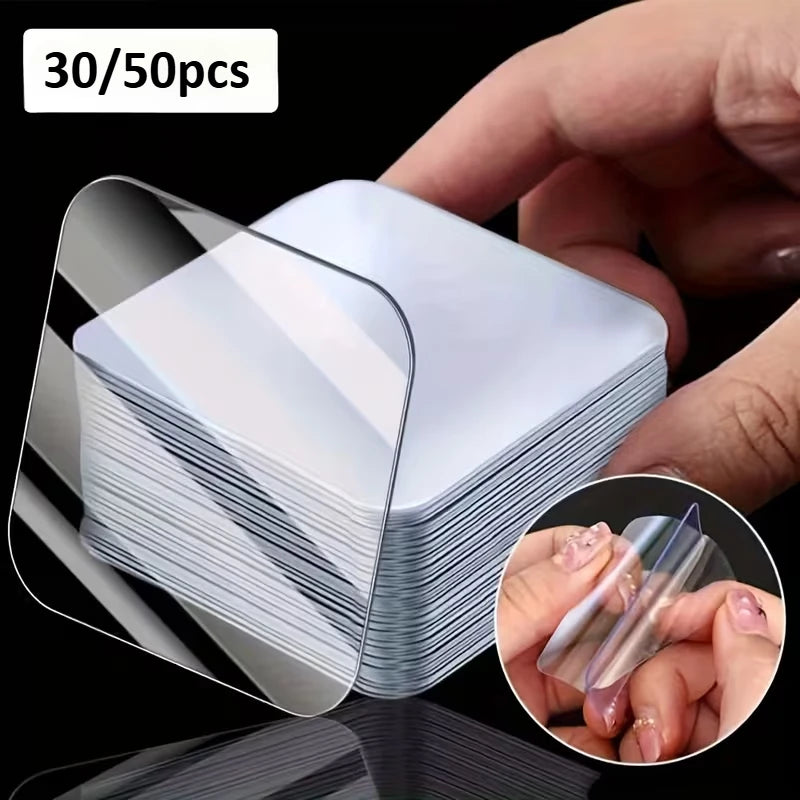 30/50PCS Heavy Duty Double Sided Adhesive Tape, Instantly Mount Pictures Carpets, Reusable No-Nail Strong Adhesive, Adhesivos Oasis Select