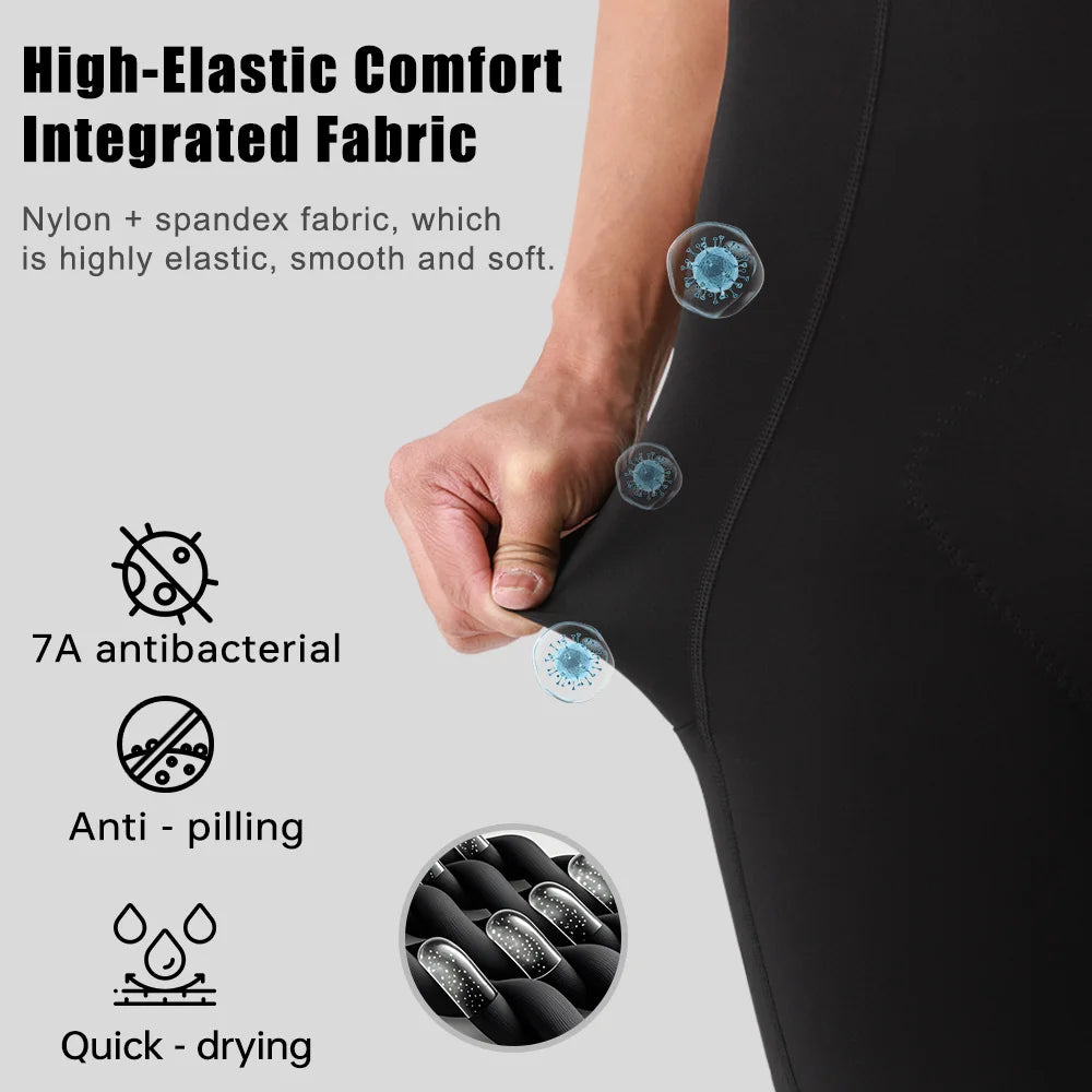 X-TIGER Men Cycling Shorts120 High Density Buffering Cushion Cycling Bib Pants MTB Road Bike 8 Hours Long Distance Cycling Pants Oasis Select