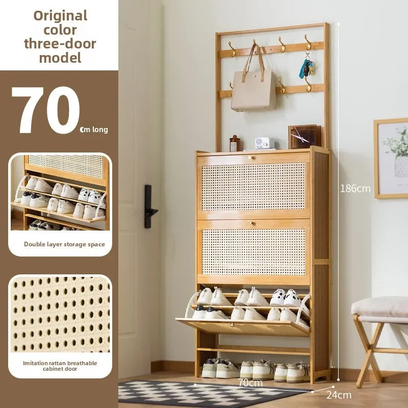 Ultra-thin shoe cabinet household door tipping bucket shoe rack large capacity entrance door entrance storage simple cabinet Oasis Select Primary B-3 door -70