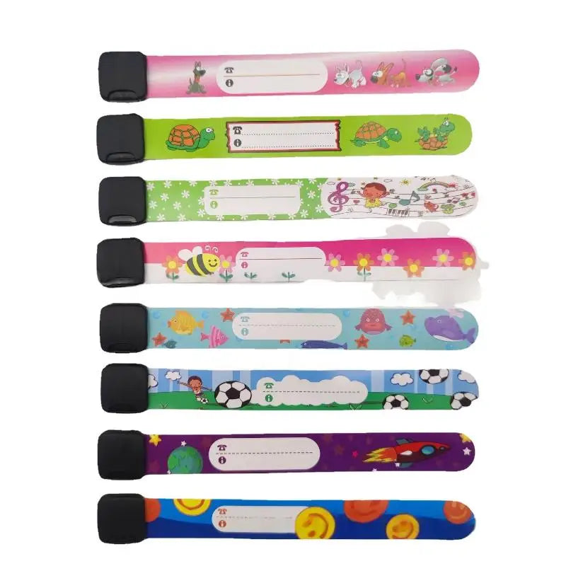 4/10Pcs Children Travel Outdoor Safe Anti-lost Wristband Safety Recognition Bracelet For Kids Adjustable Waterproof Reusable Oasis Select