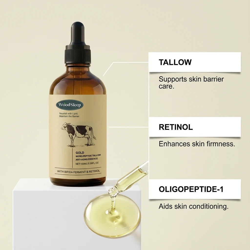 Beef Tallow Serum Firming Face Serum Smooths Fine Lines Hydrating Moisturizer Pore Minimizing Brightening Glowing Skin Face Care Oasis Select