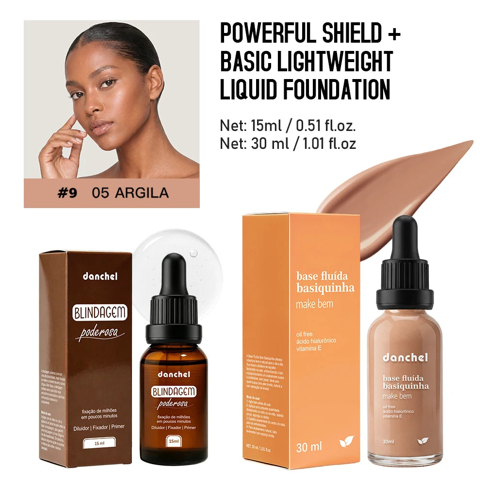 2pcs Face Makeup Set, Primer Serum + Liquid Foundation Waterproof Long-Lasting Natural Coverage Makeup Combo for Women Gifts Oasis Select SET 9